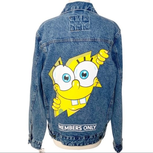 NEW Members Only Spongebob Denim Trucker Jacket M - Picture 3 of 10